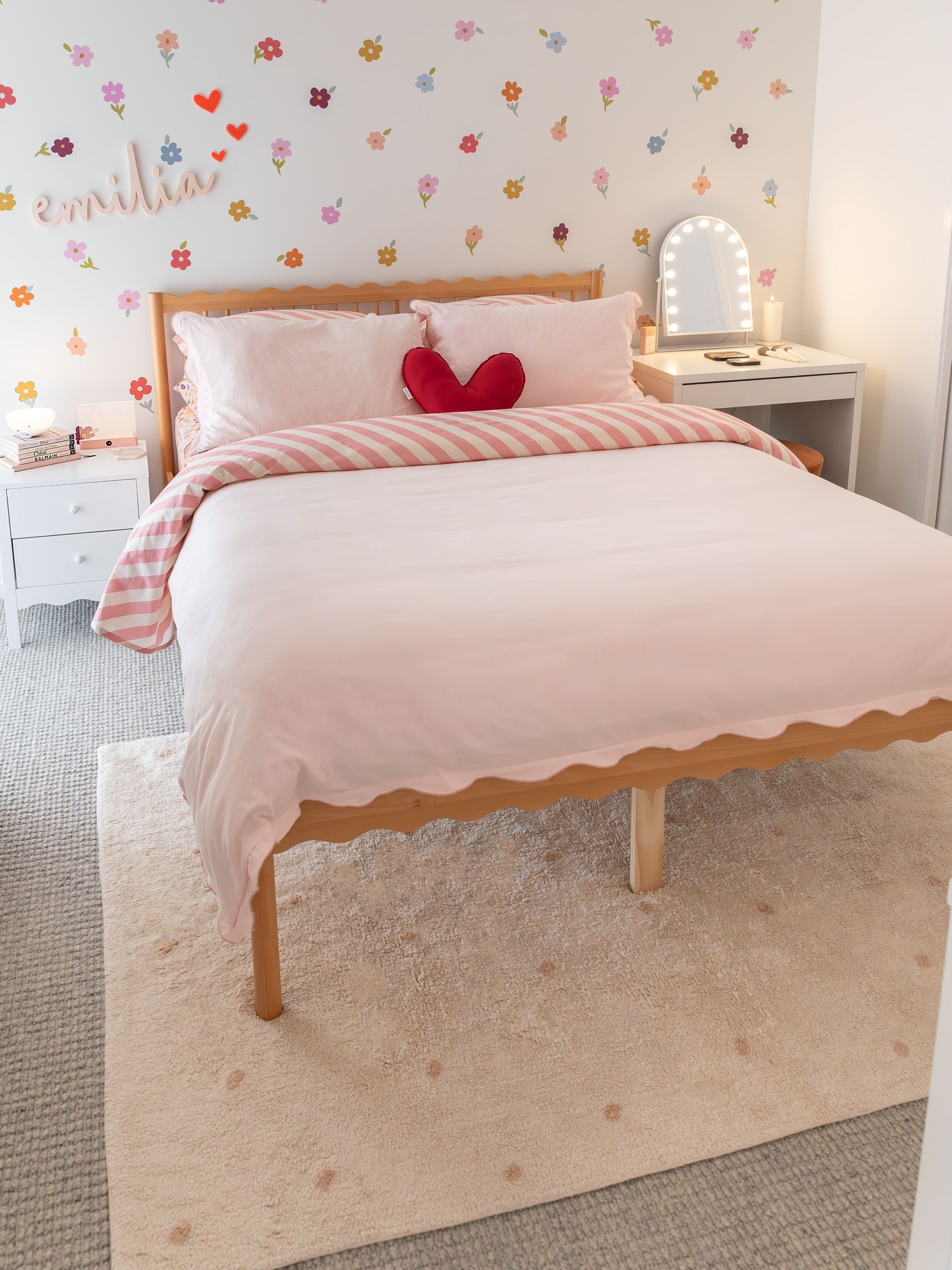 Dot Rug - Dusty Coral