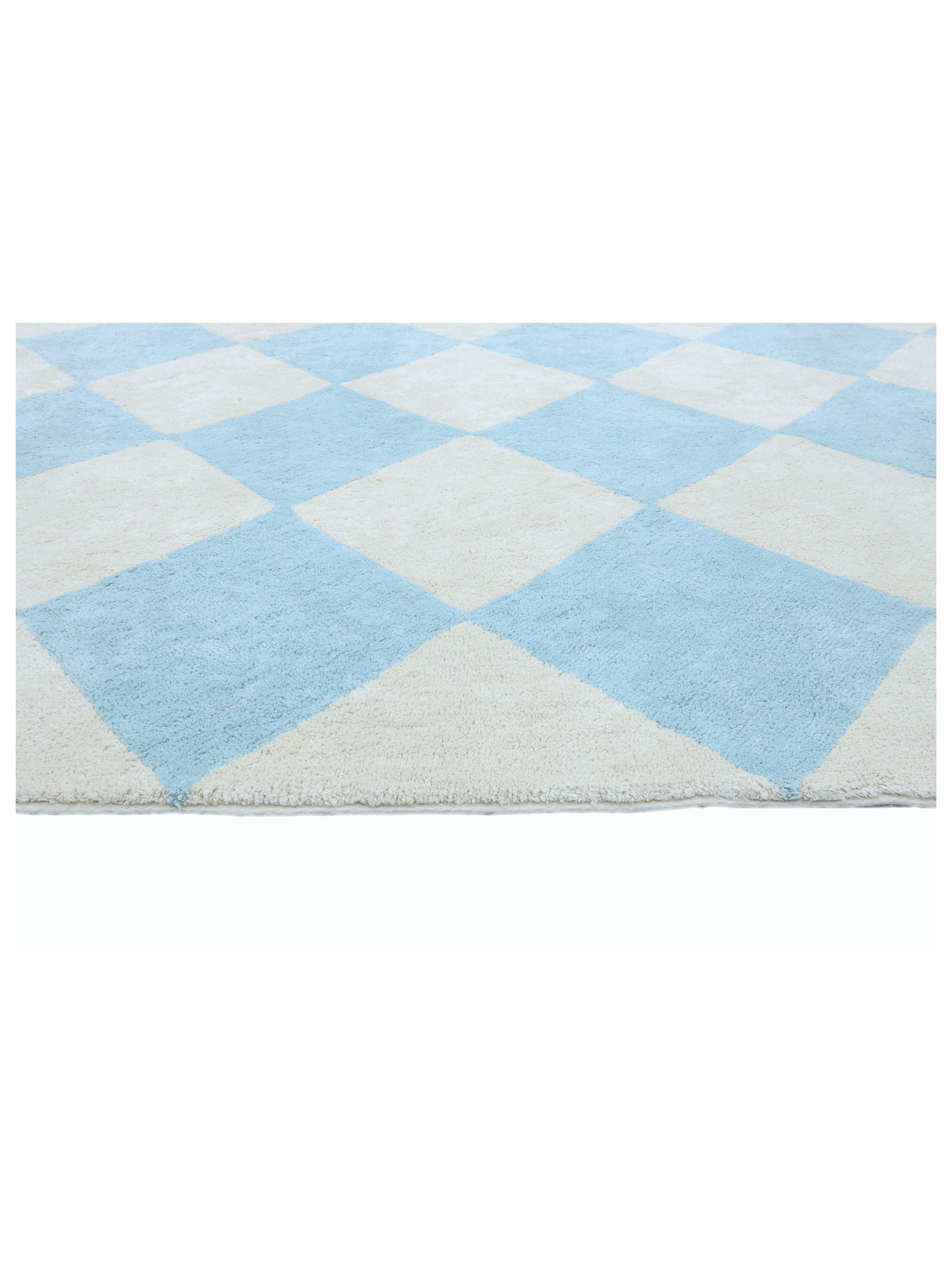Sky Blue Checker Rug