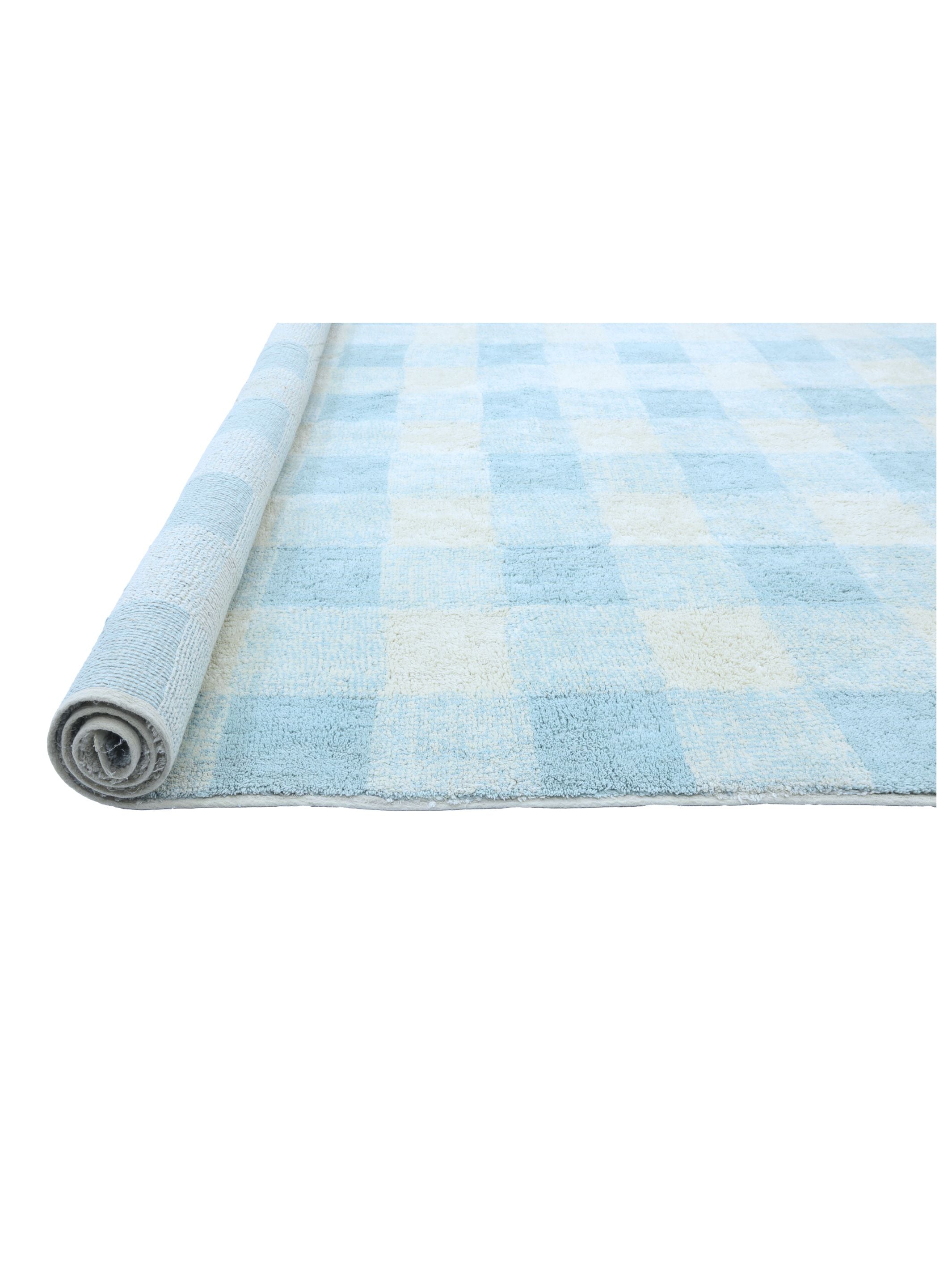 Gingham Rug - Sky