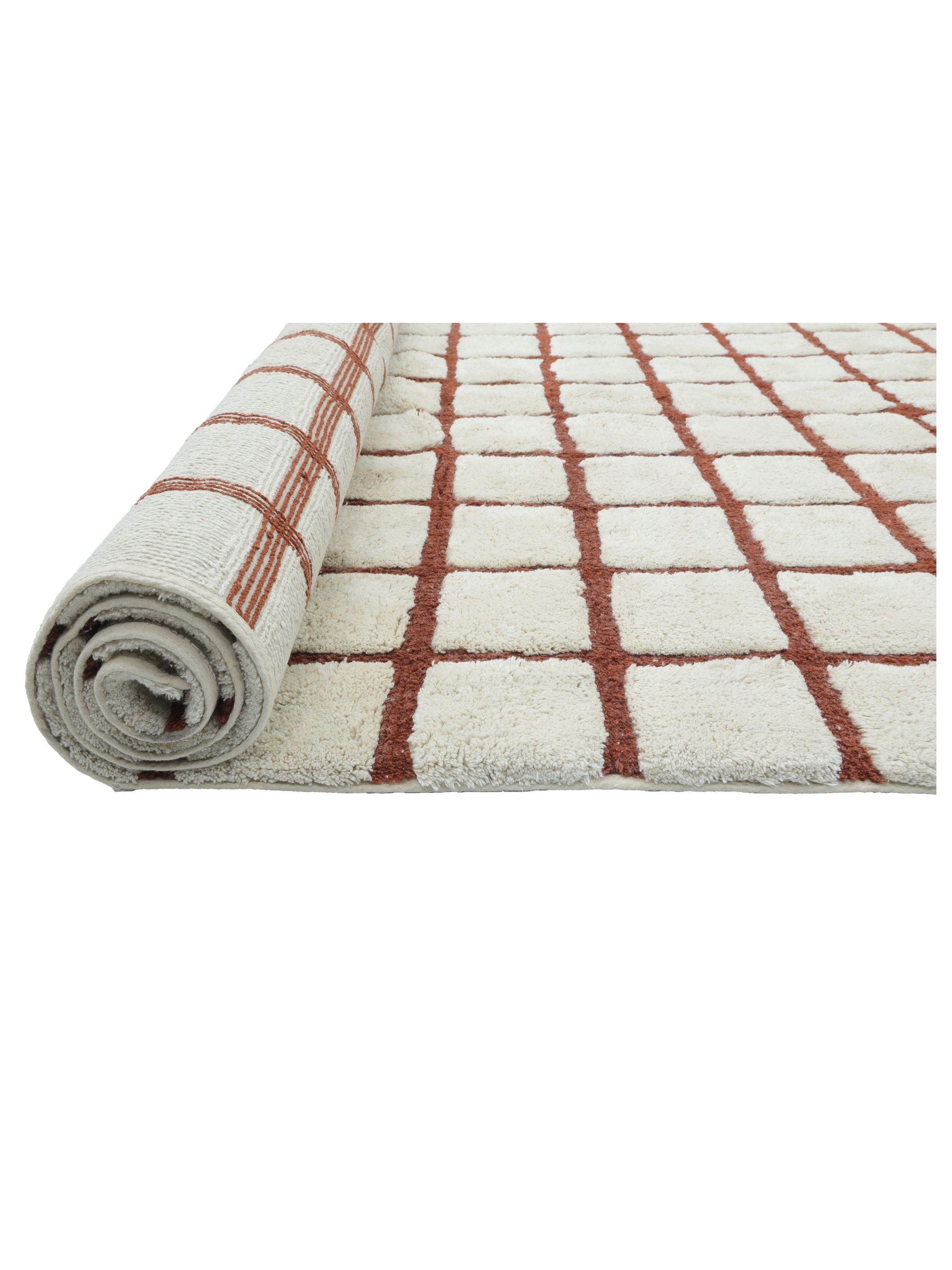 Grid Rug - Rust