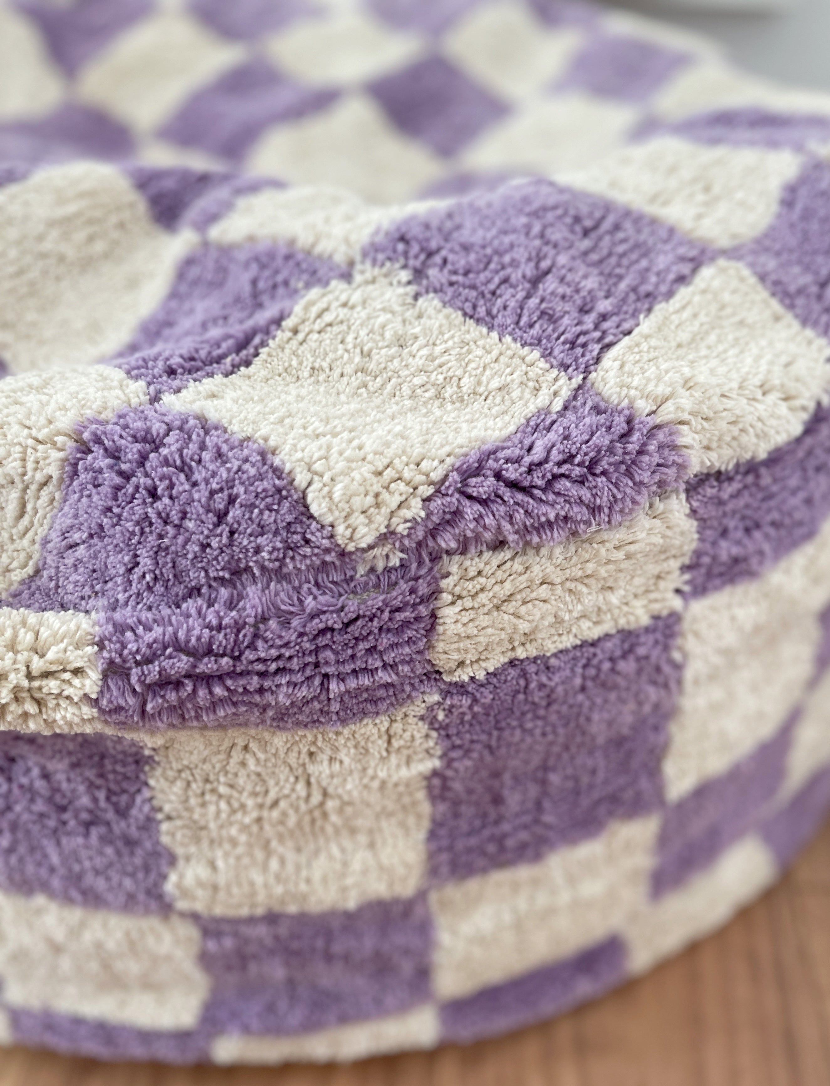 Checker Pouf - Lavender