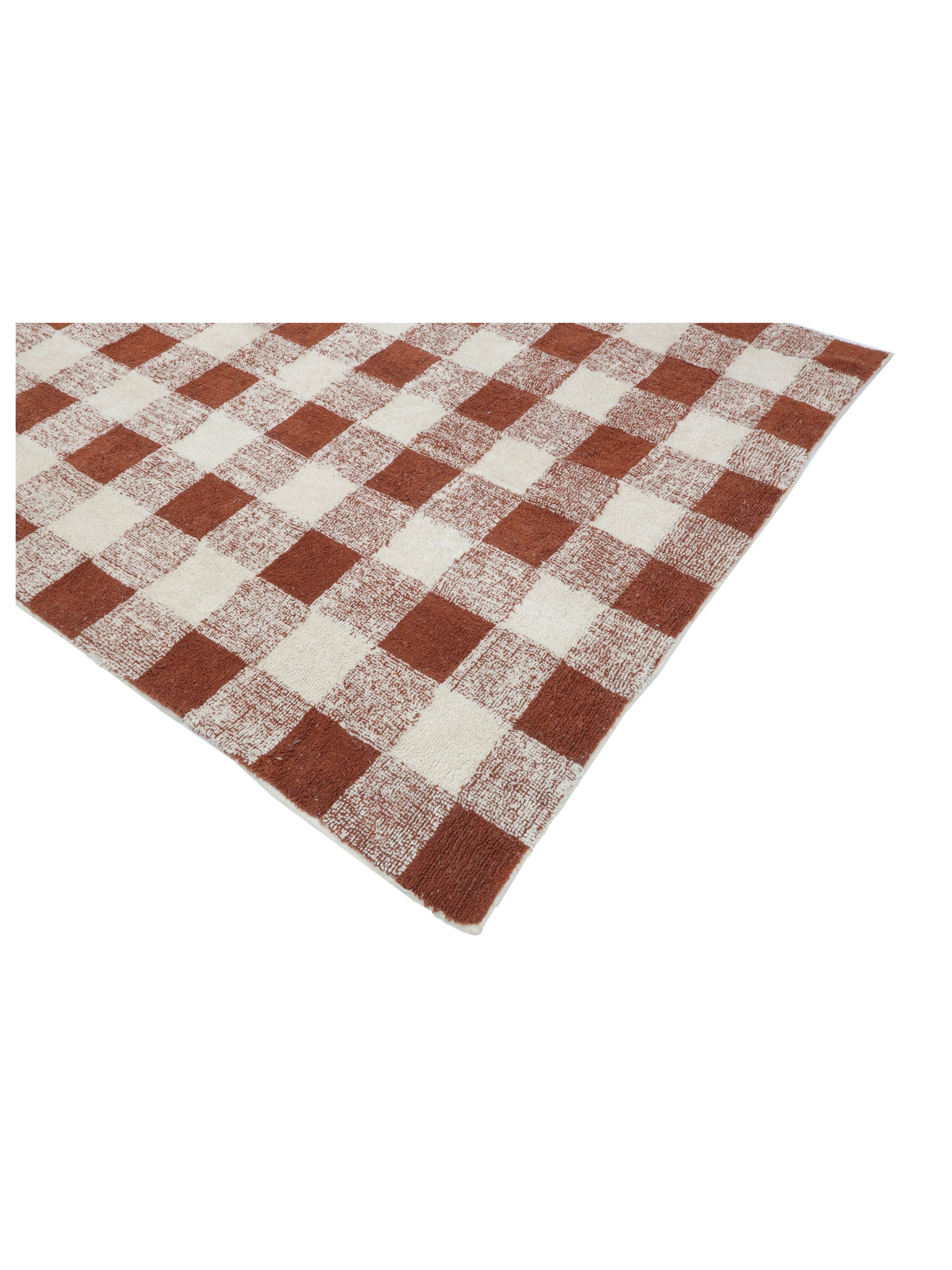 Rust Brown Gingham Rug LAST PIECE - 160x230cm