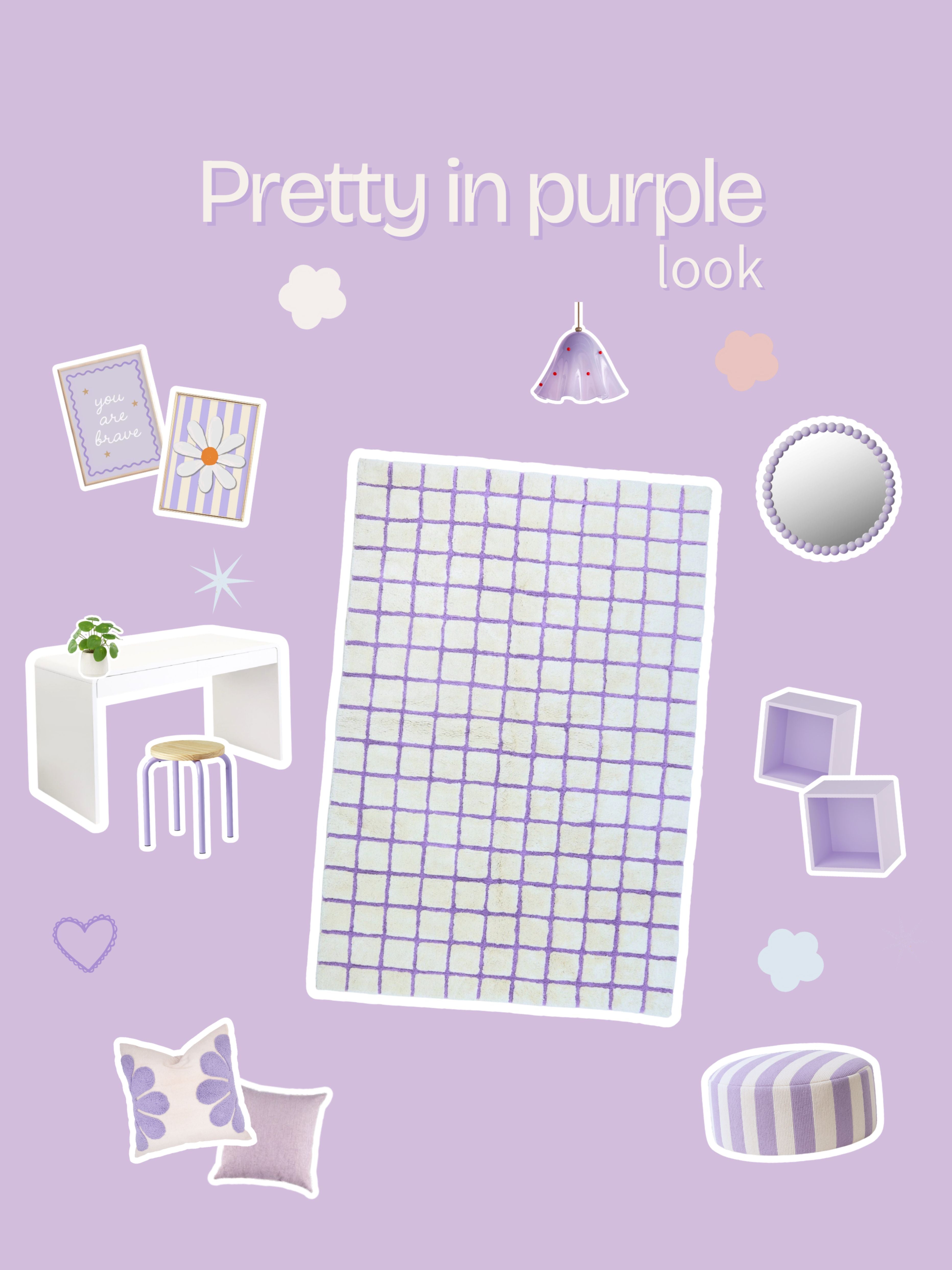 Grid Rug - Lavender