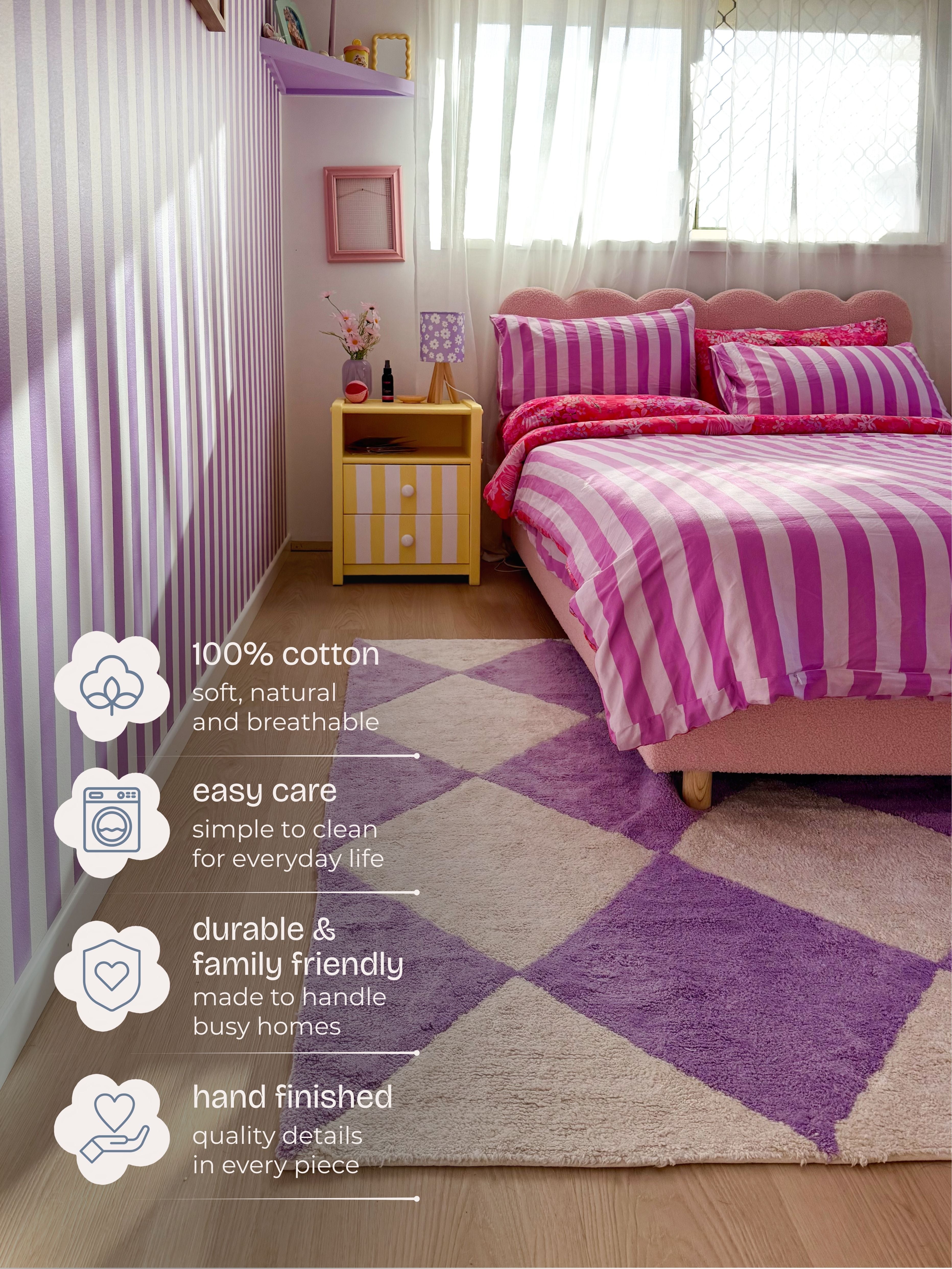 Checker Rug - Lavender